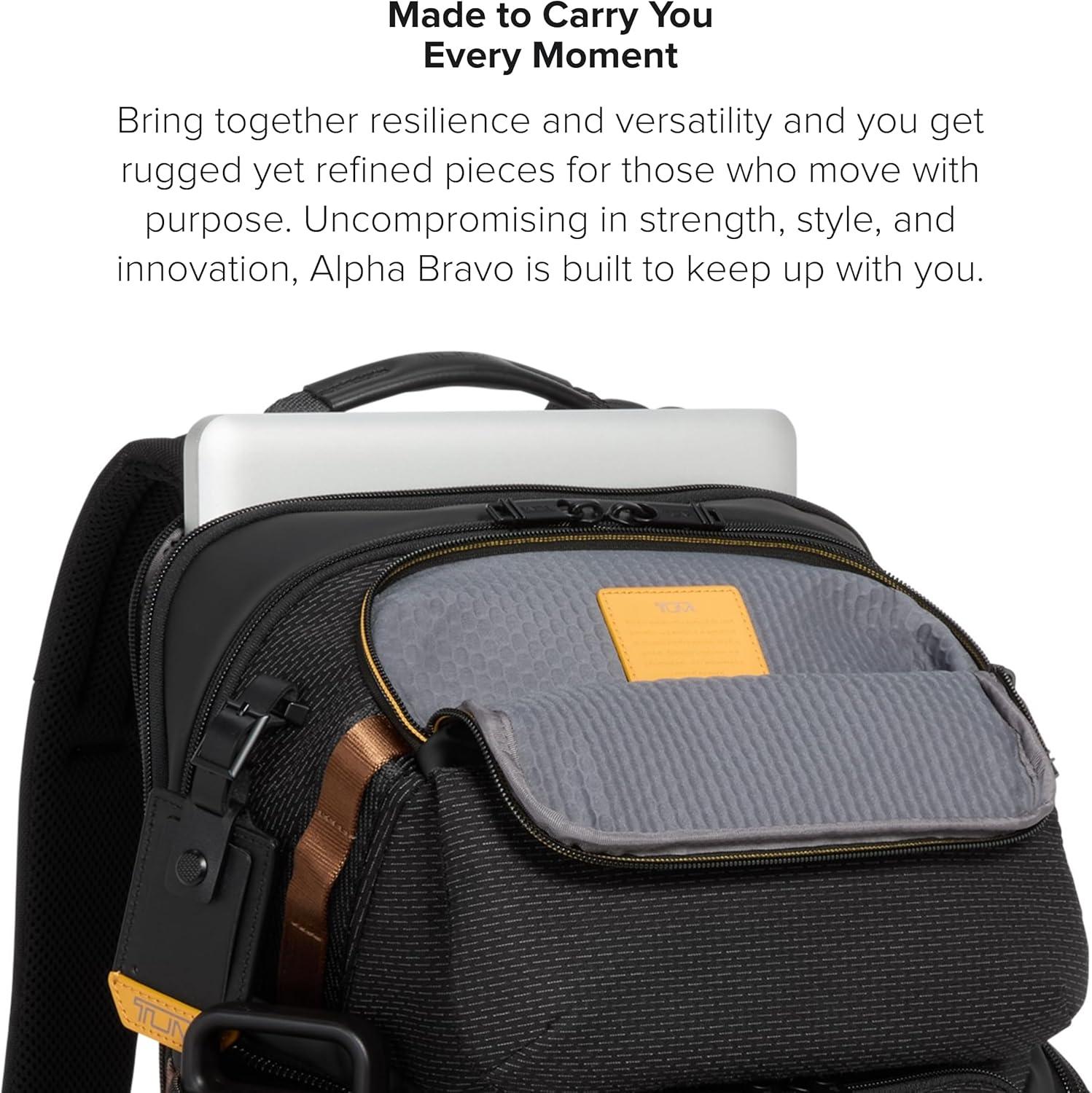 imageTUMI Alpha Bravo Nomadic Backpack Mens Durable Carry On Bag 188 X 150 X 90 Fits up to 15 Laptop Pearl Grey MeshBlack Onyx