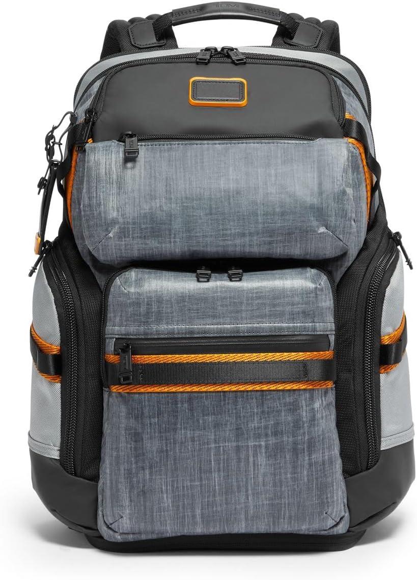 imageTUMI Alpha Bravo Nomadic Backpack Mens Durable Carry On Bag 188 X 150 X 90 Fits up to 15 Laptop Pearl Grey MeshSteel
