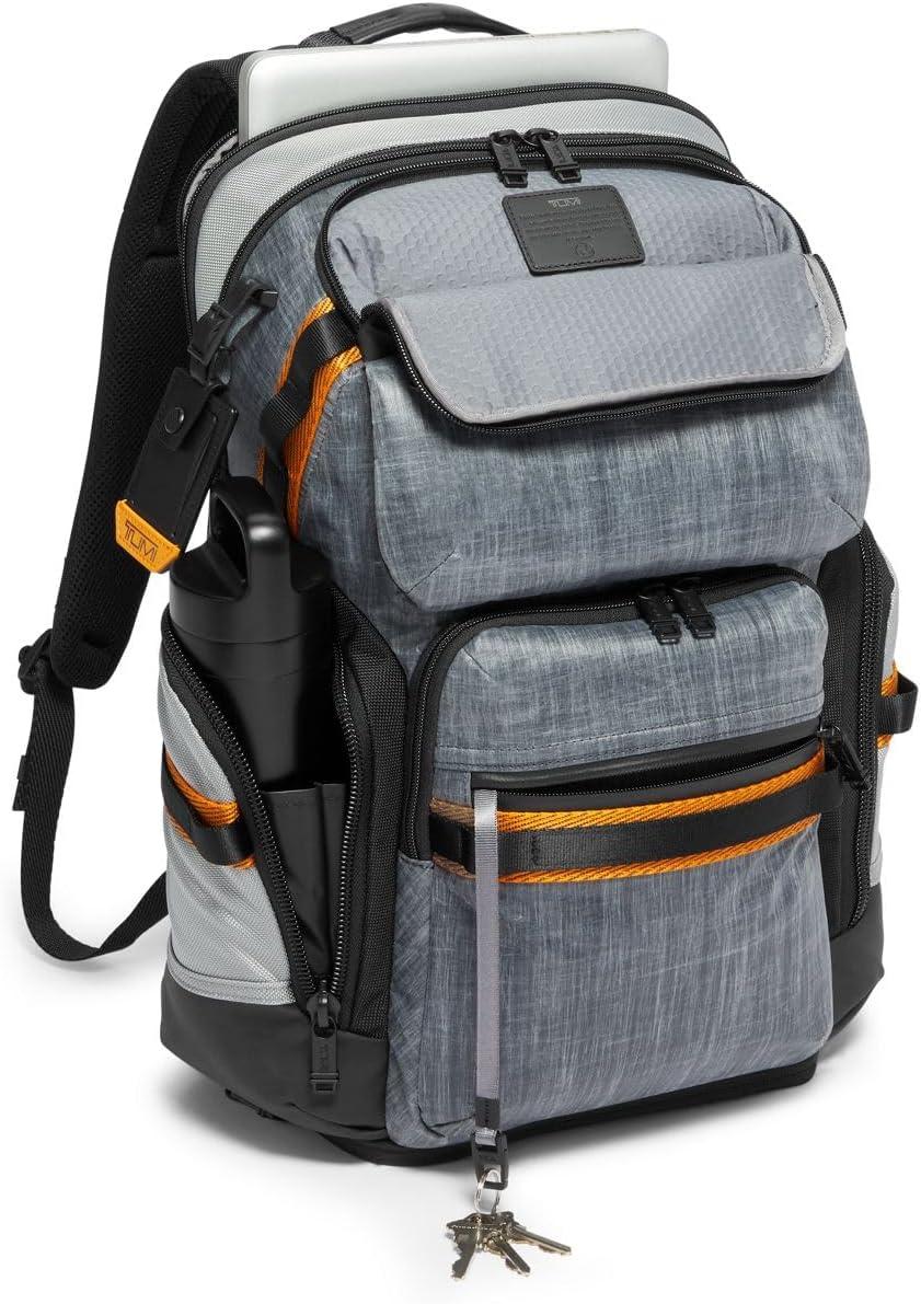 imageTUMI Alpha Bravo Nomadic Backpack Mens Durable Carry On Bag 188 X 150 X 90 Fits up to 15 Laptop Pearl Grey MeshSteel