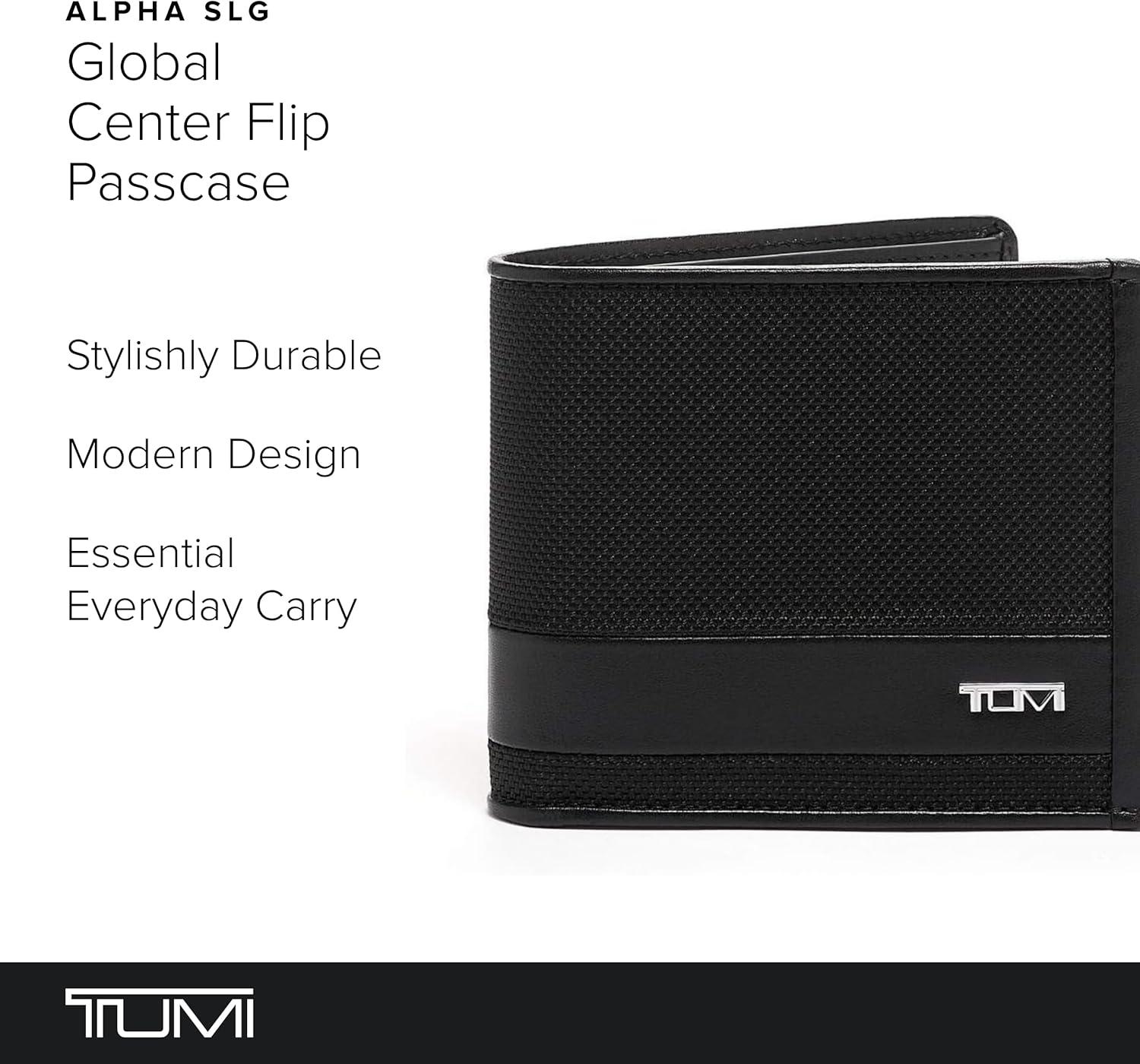 imageTUMI Alpha Global Center Flip Passcase Wallets for Men Organized Bill Compartment amp Hidden Pocket 38 X 48 X 10 BlackBlack