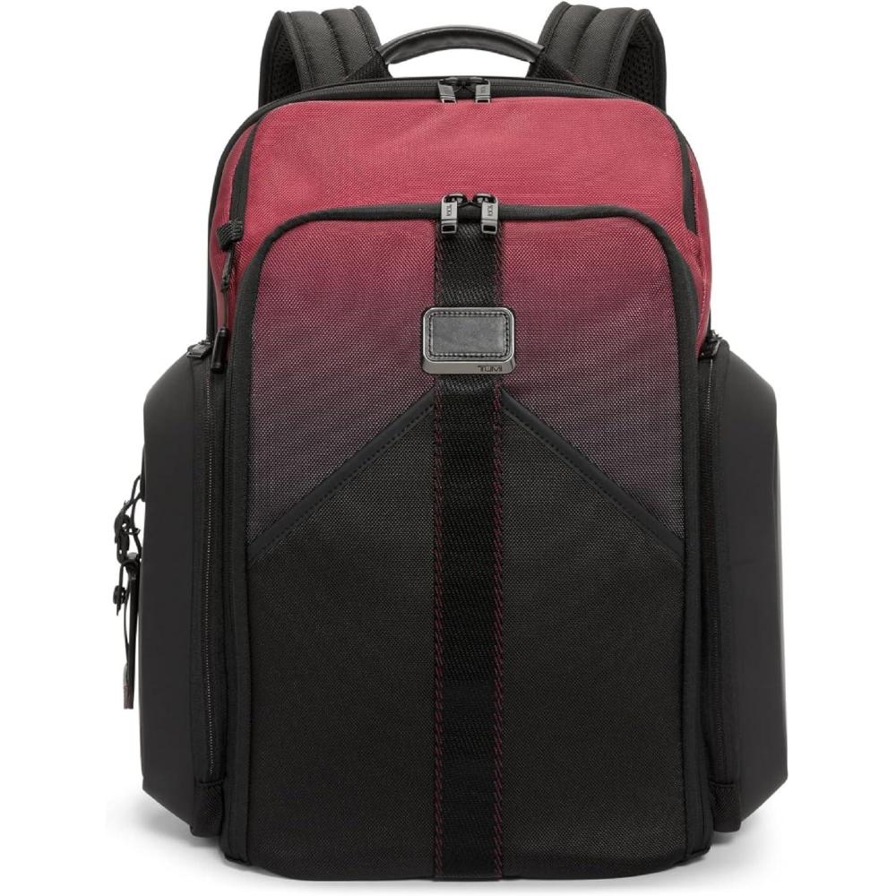 imageTUMI  Alpha Bravo Pro Large Backpack  Expandable Travel and Commute Gaming and Tech Bag  Fits up to 15 Laptop  BlackRed Ombre