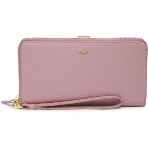 TUMI – Belden Travel Wallet – Premium Leather Passport Holder with Wristlet – Compact Travel Bag – Lavender(Pearl Pink)