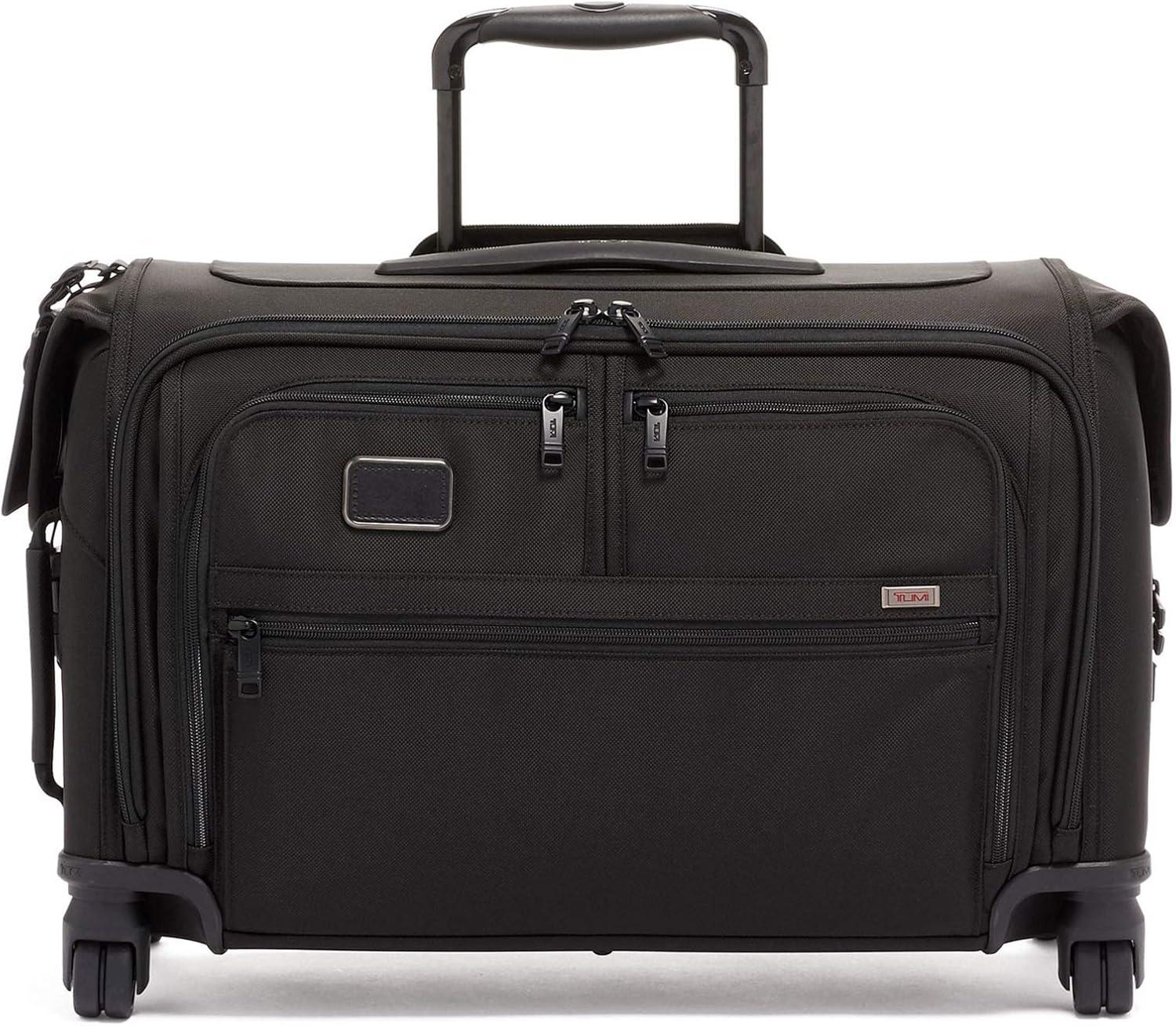 imageTUMI Alpha Garment 4 Wheeled CarryOn Garment Compartment Fits 6 Suits or Dresses Carry On Luggage for Travel BlackBlack