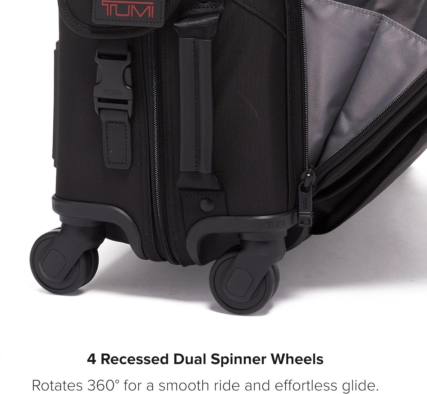 imageTUMI Alpha Garment 4 Wheeled CarryOn Garment Compartment Fits 6 Suits or Dresses Carry On Luggage for Travel BlackBlack