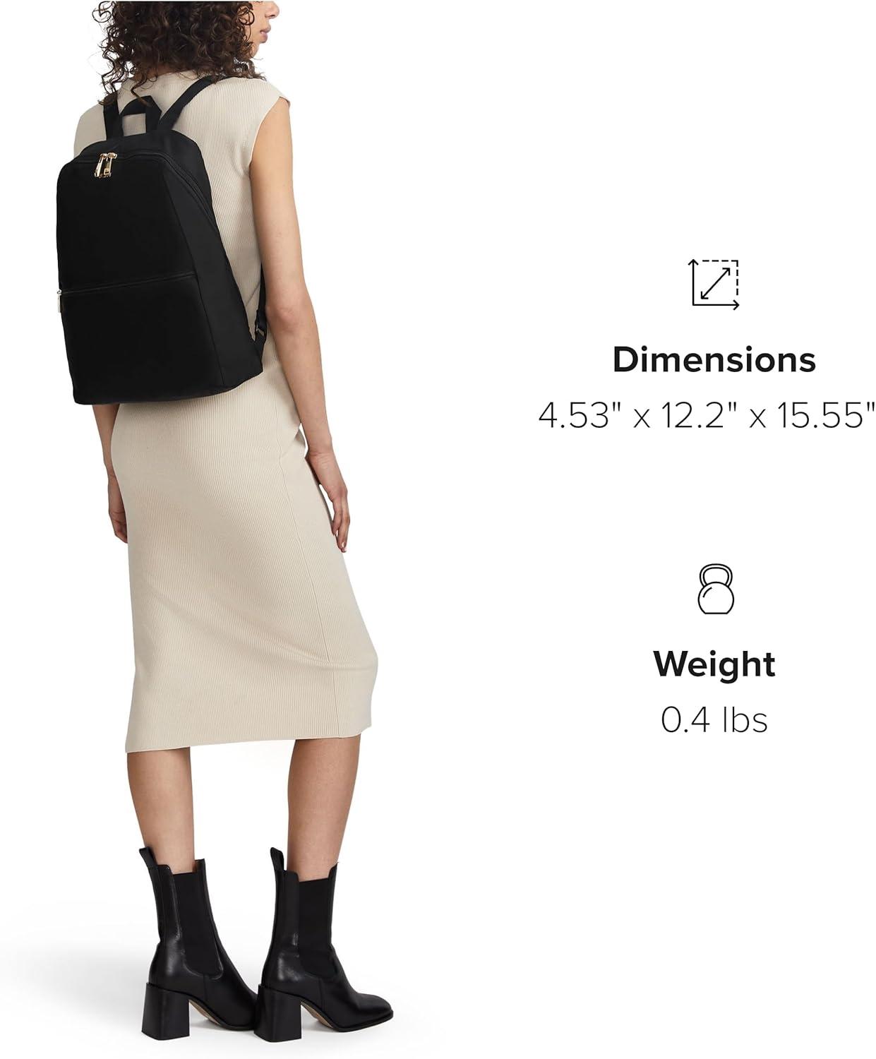 imageTUMI Just In Case Foldable Backpack Lightweight Compact Travel Backpack For One Bag Travel 155 X 123 X 45 Black with Gold HardwareLavender