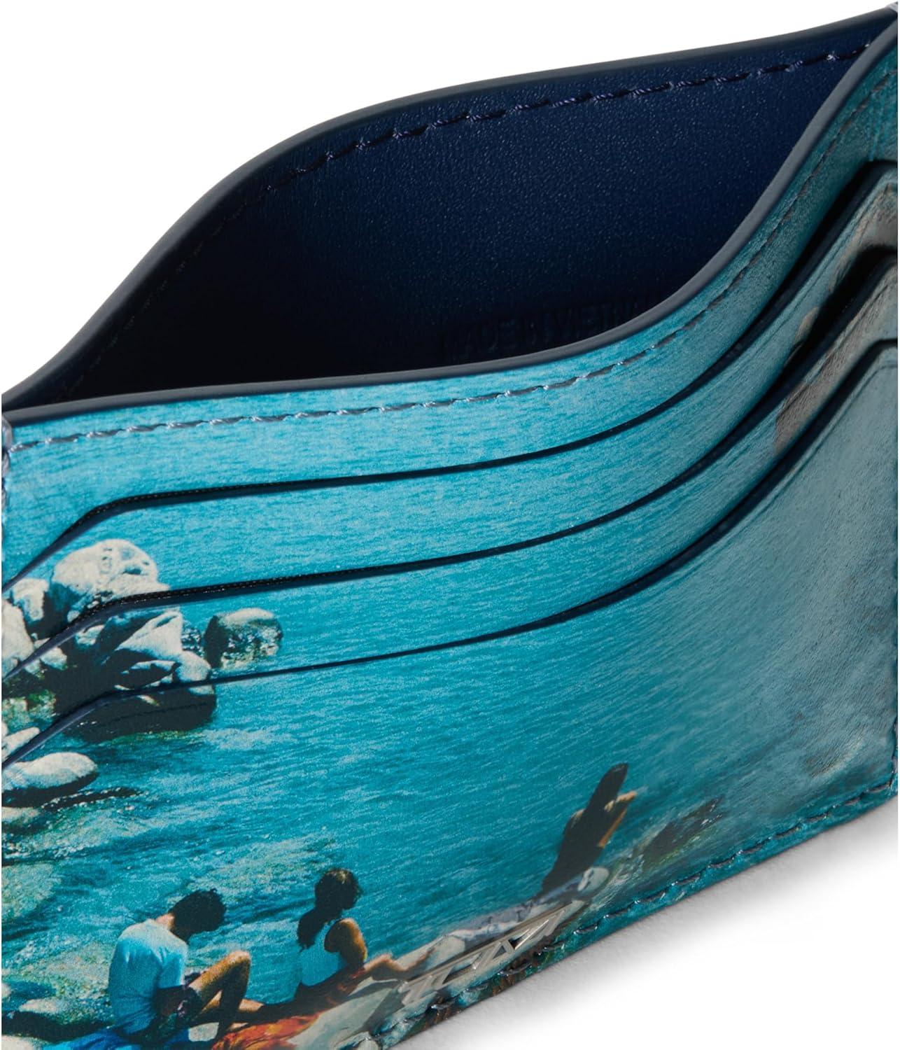 imageTUMI Nassau Leather Card Case Mens and Womens Slim Wallet Mediterranean PrintMEDITERRANEAN PRINT