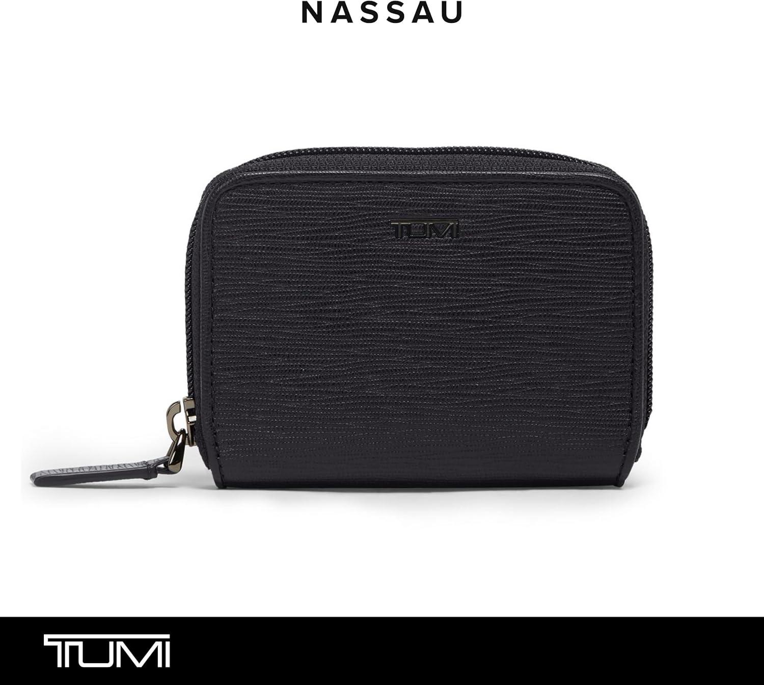 imageTUMI Nassau ZipAround Card Case Leather Card Wallet for Men amp Women Secure Card Case Holder Credit Card Holder BlackEMBOSSED BLACK