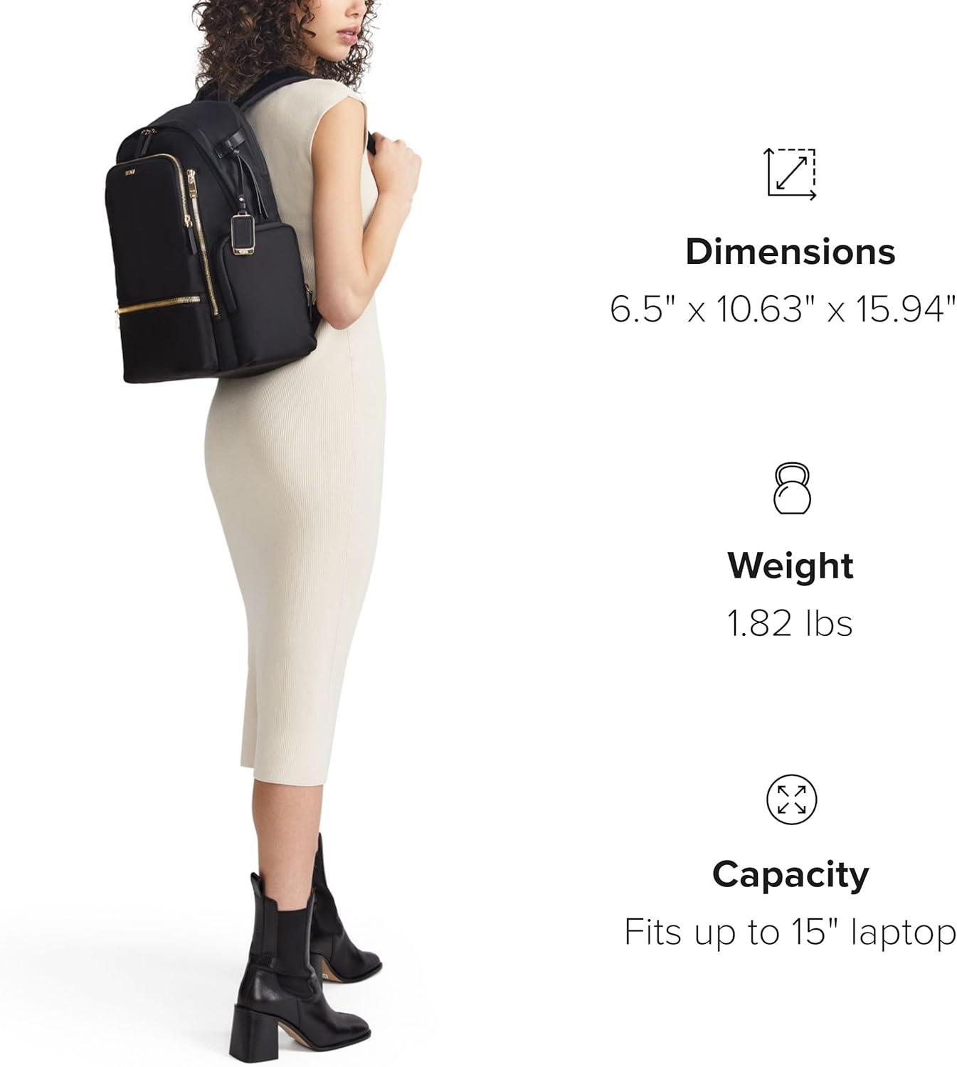 imageTUMI Voyageur Celina Backpack Womens Work and Travel Bag 160 X 106 X 65 Holds Up to 16 Laptop Mink