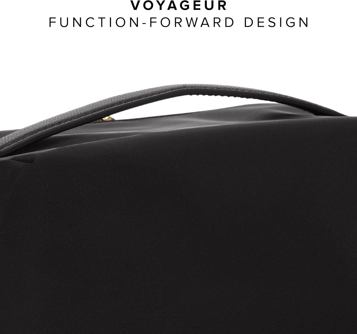 imageTUMI Voyageur Dallas Cosmetic Bag LayFlat Travel Makeup Organizer Packable Travel Kit Pink ClayBlackGold