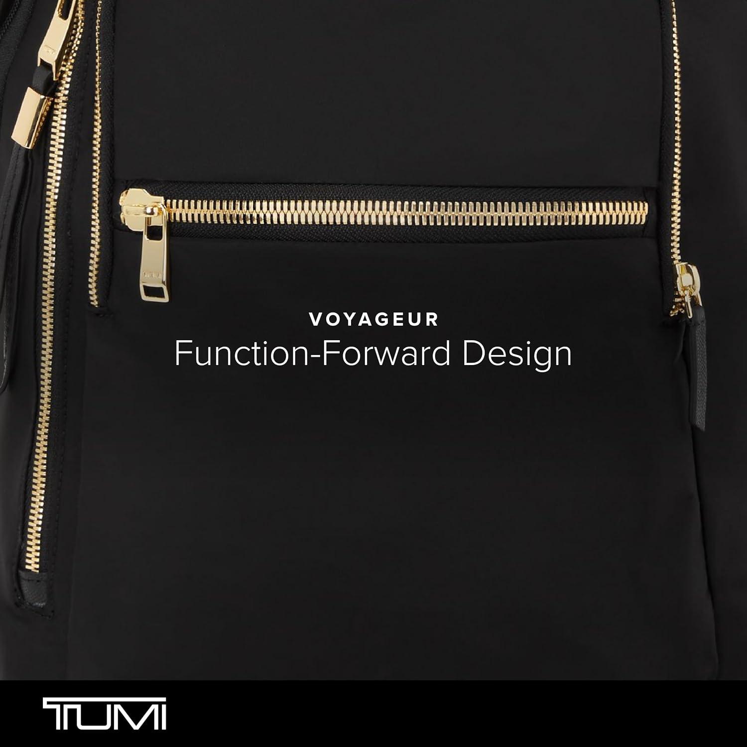 imageTUMI Voyageur Halsey Backpack Travel Backpack For Business Fashion Commute Holds Up to 14 Screens Black amp GoldBlack Gold Hardware