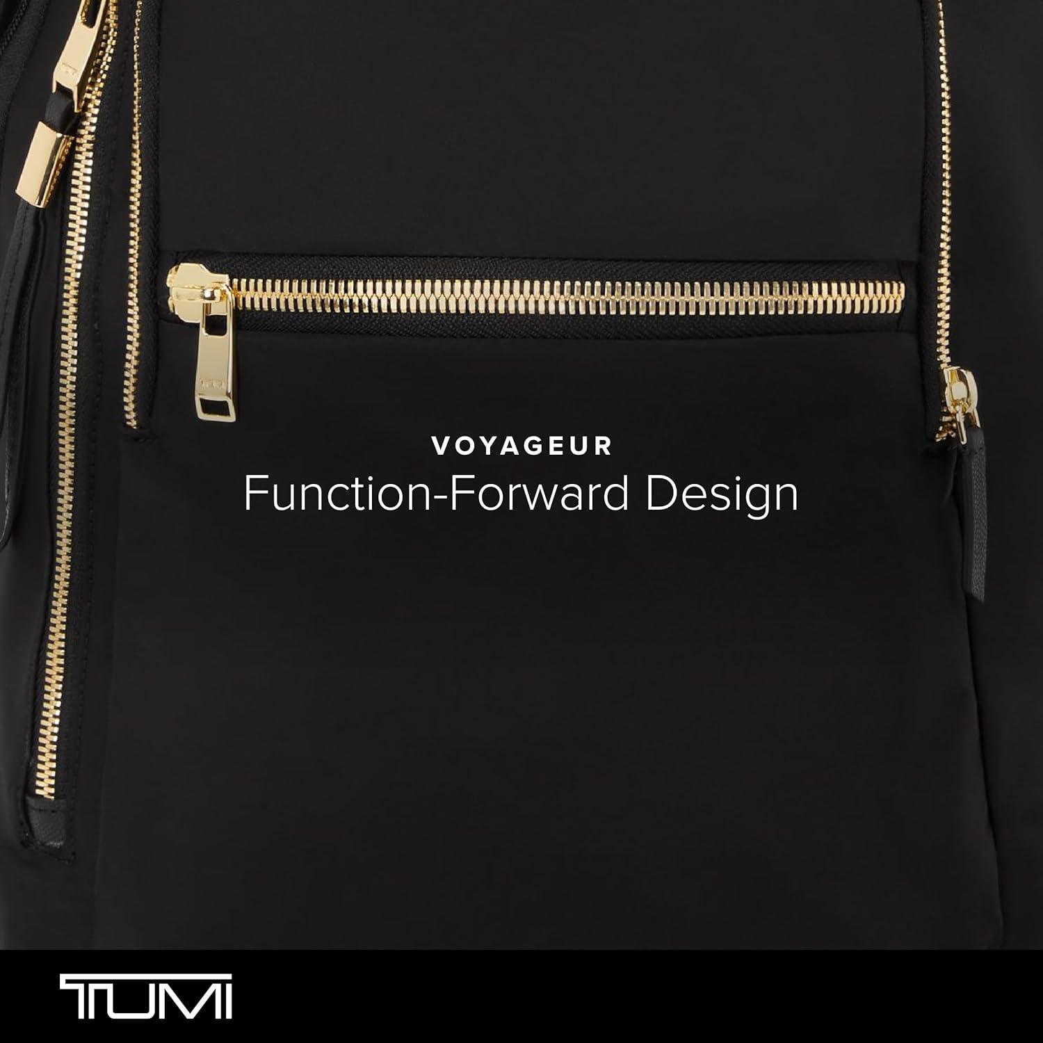 imageTUMI Voyageur Halsey Backpack Travel Backpack For Business Fashion Commute Holds Up to 14 Screens Black amp GoldBlack Gold Hardware