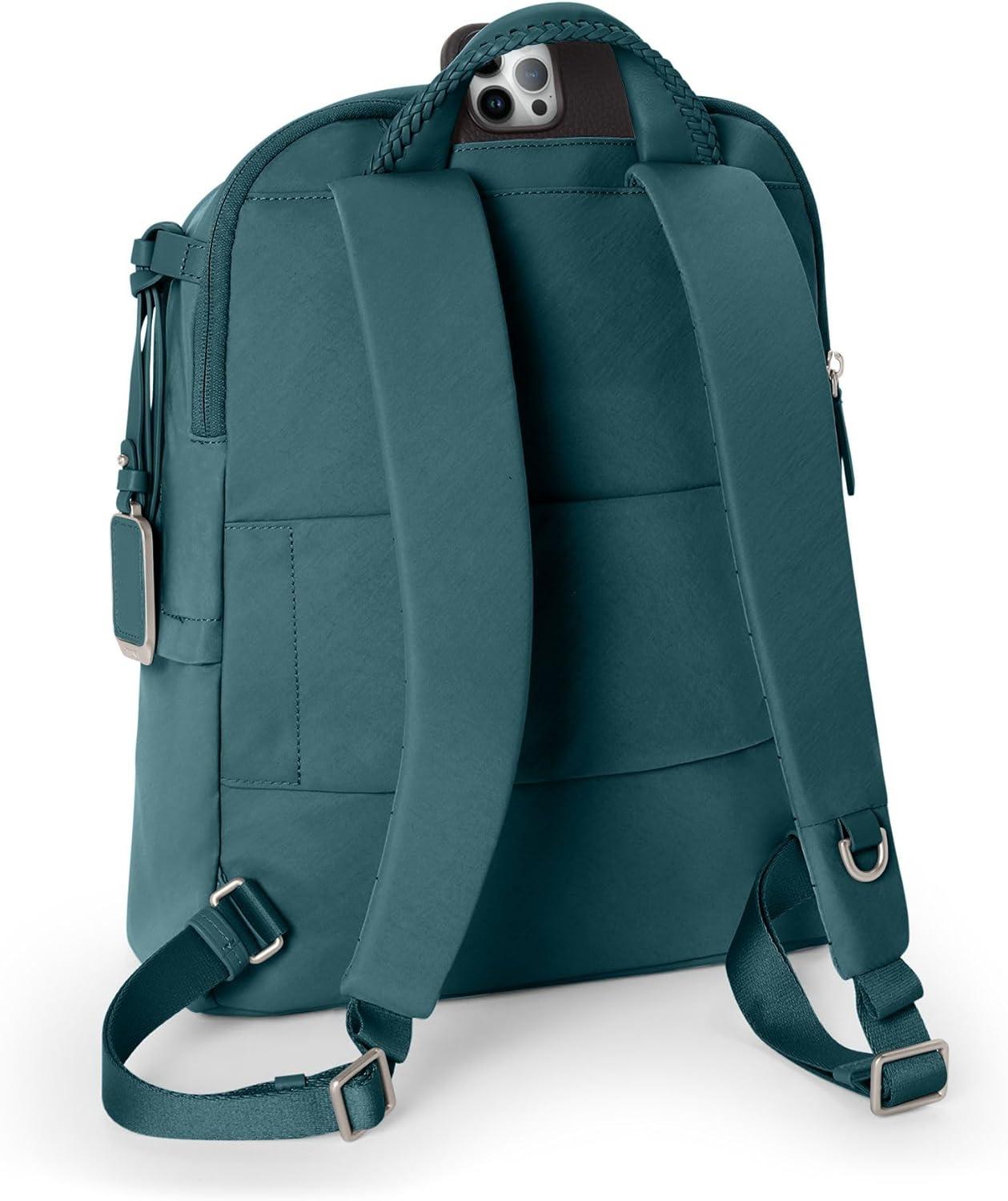 imageTUMI Voyageur Halsey Backpack Travel Backpack For Business Fashion Commute Holds Up to 14 Screens Black amp GoldLagoon