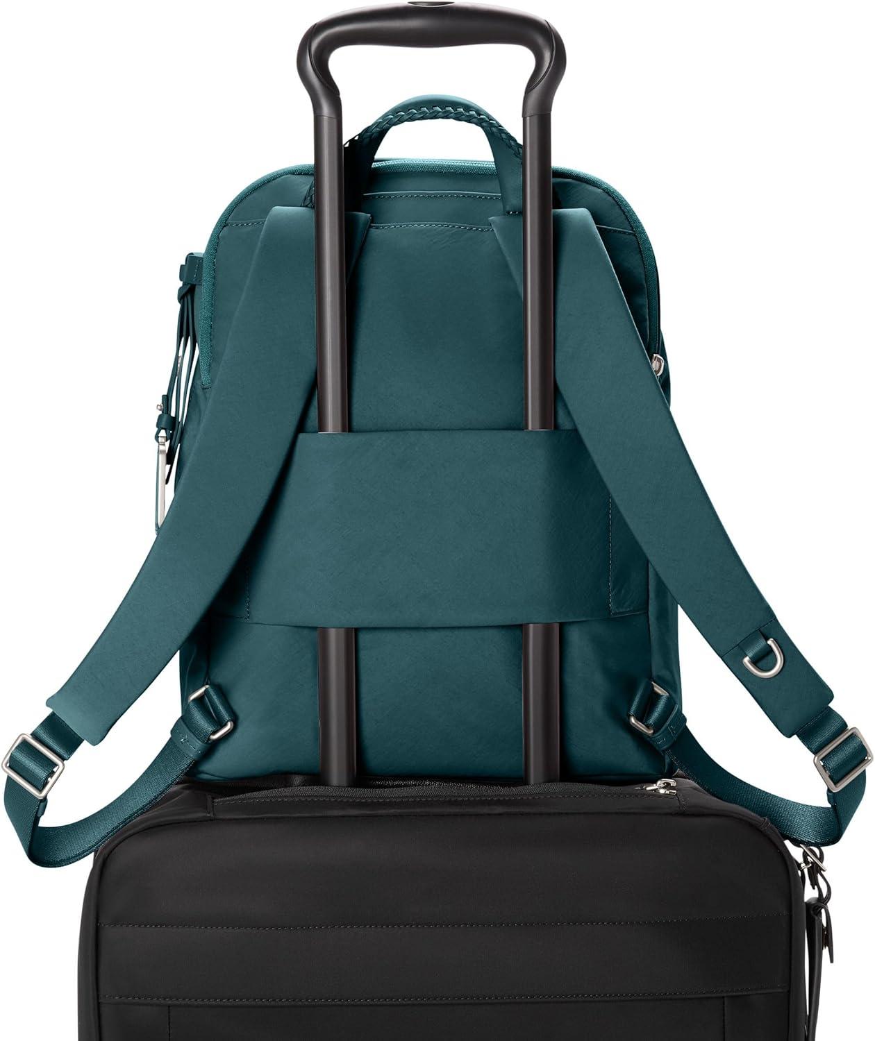 imageTUMI Voyageur Halsey Backpack Travel Backpack For Business Fashion Commute Holds Up to 14 Screens Black amp GoldLagoon