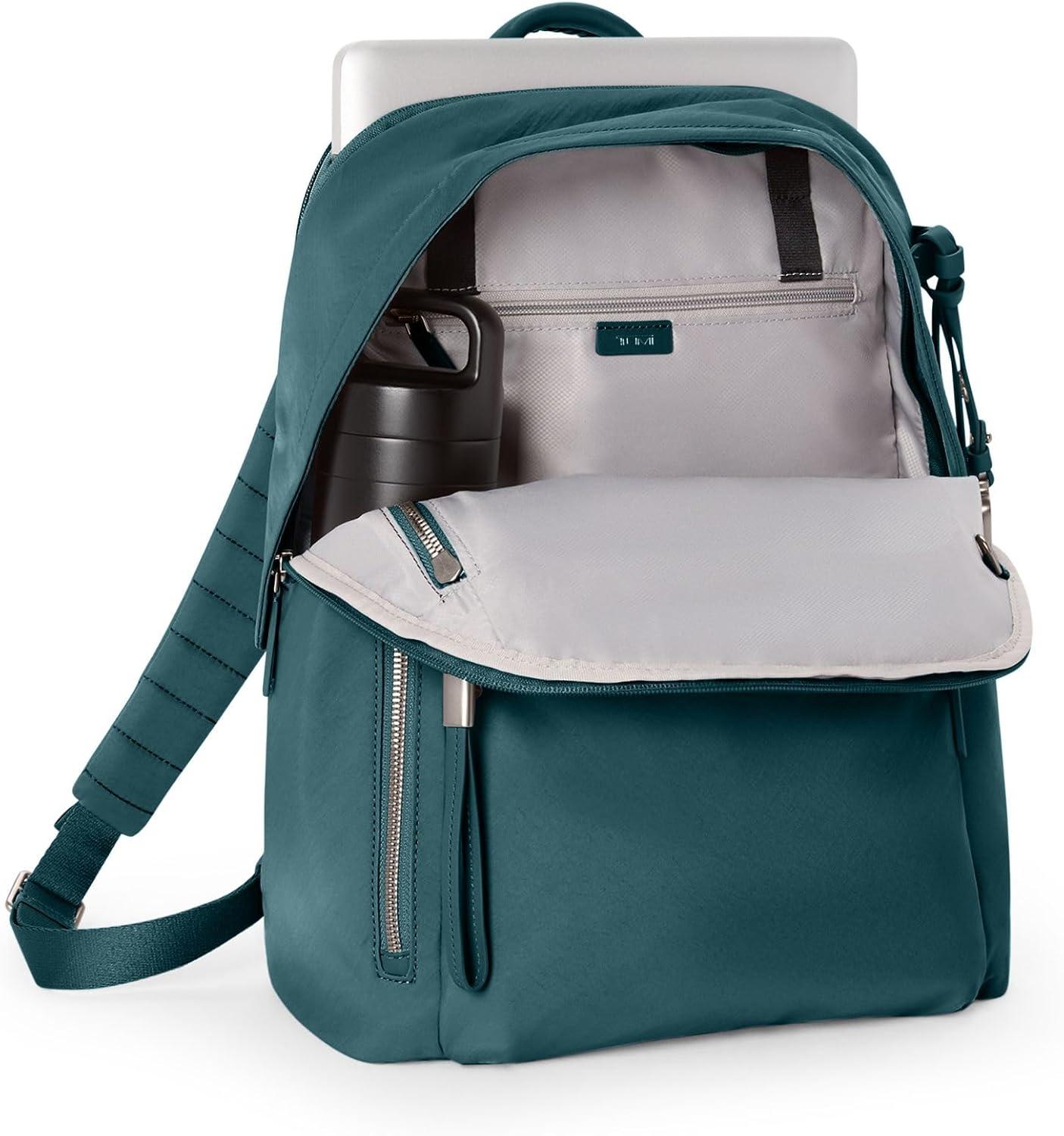 imageTUMI Voyageur Halsey Backpack Travel Backpack For Business Fashion Commute Holds Up to 14 Screens Black amp GoldLagoon