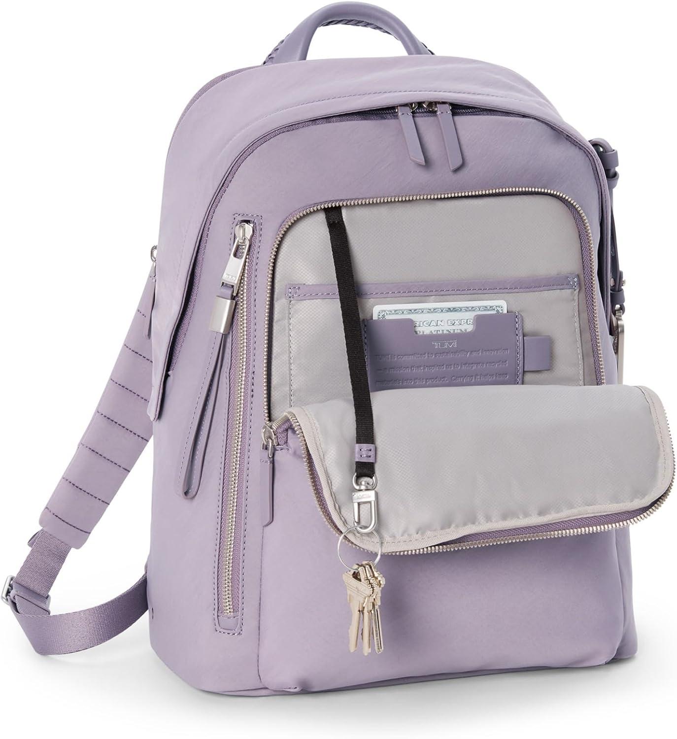 imageTUMI Voyageur Halsey Backpack Travel Backpack For Business Fashion Commute Holds Up to 14 Screens Black amp GoldLavender