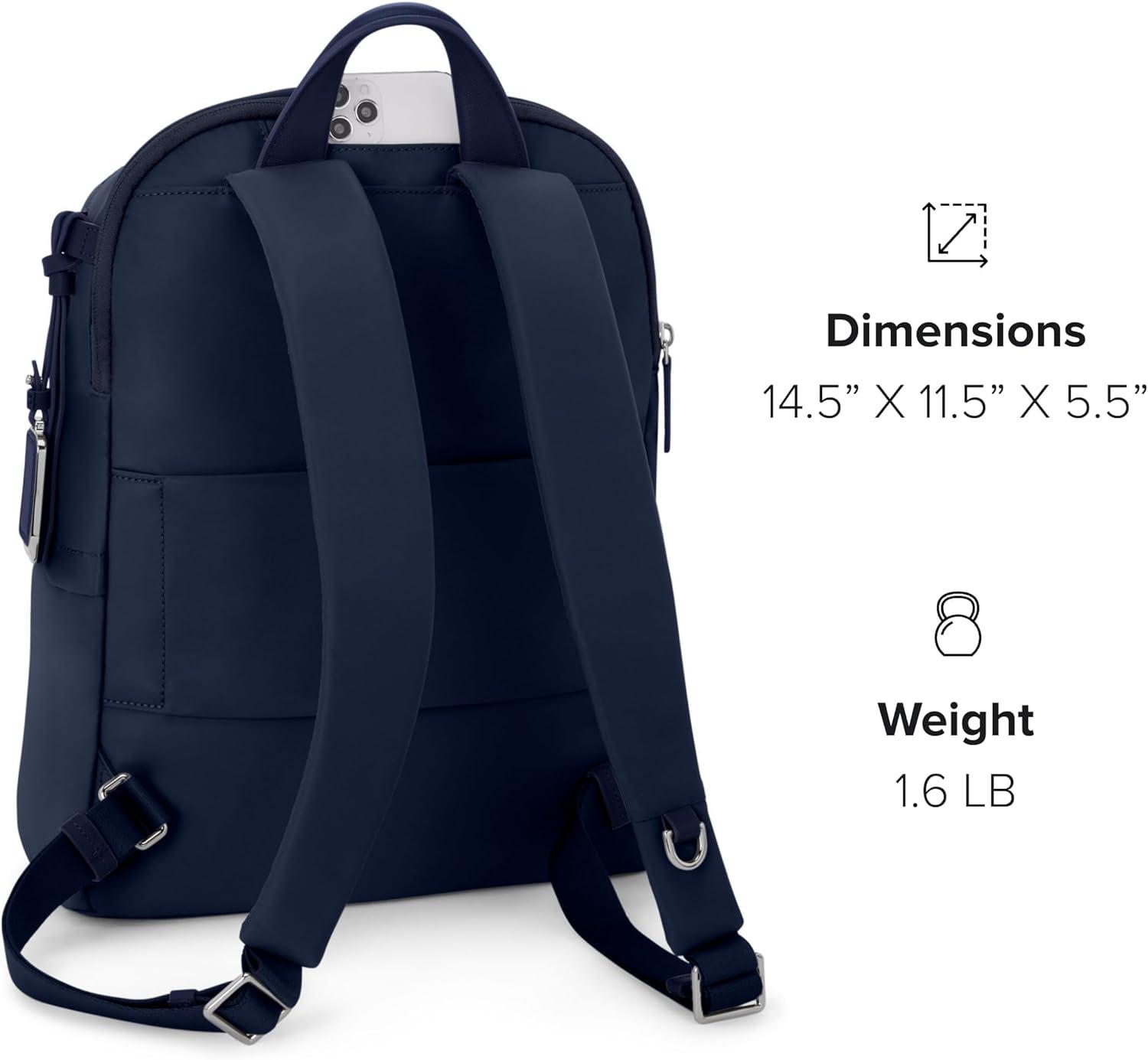 imageTUMI Voyageur Halsey Backpack Travel Backpack For Business Fashion Commute Holds Up to 14 Screens Black amp GoldPurple Indigo