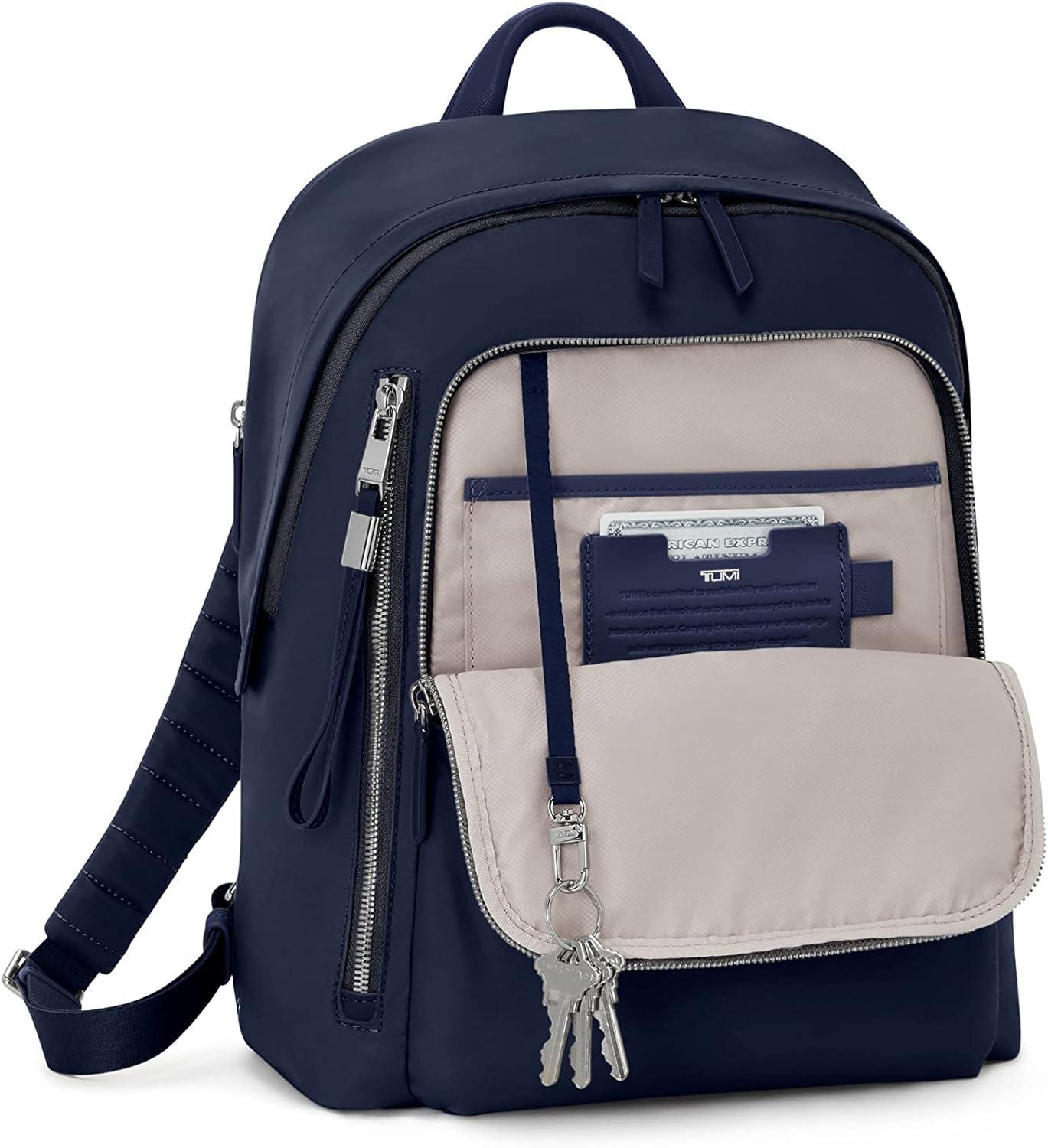 imageTUMI Voyageur Halsey Backpack Travel Backpack For Business Fashion Commute Holds Up to 14 Screens Black amp GoldPurple Indigo