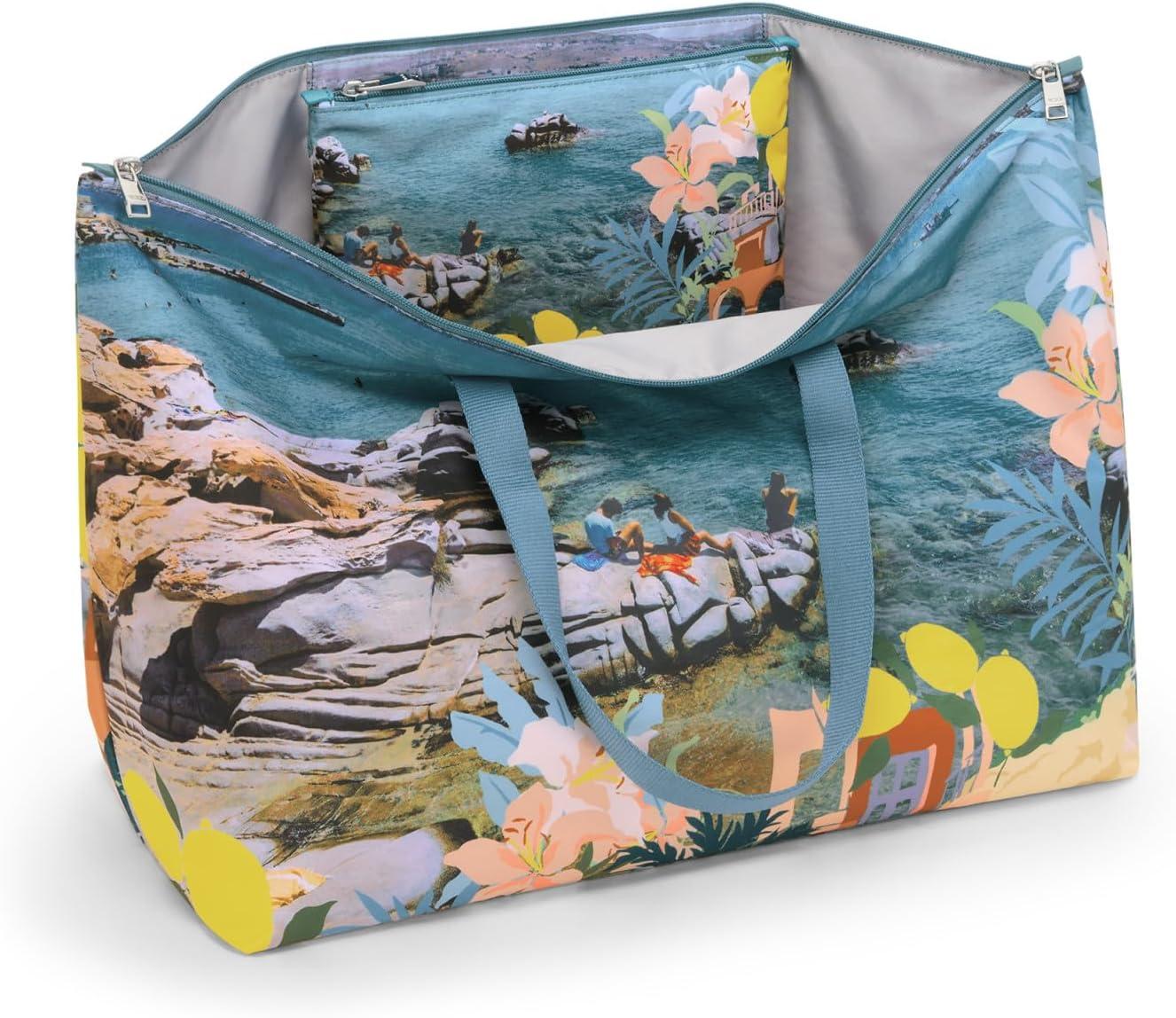 imageTUMI Just In Case Tote Small Packable Travel Tote Bag for Women amp Men Carry Travel Accessories EasilyMediterranean Print