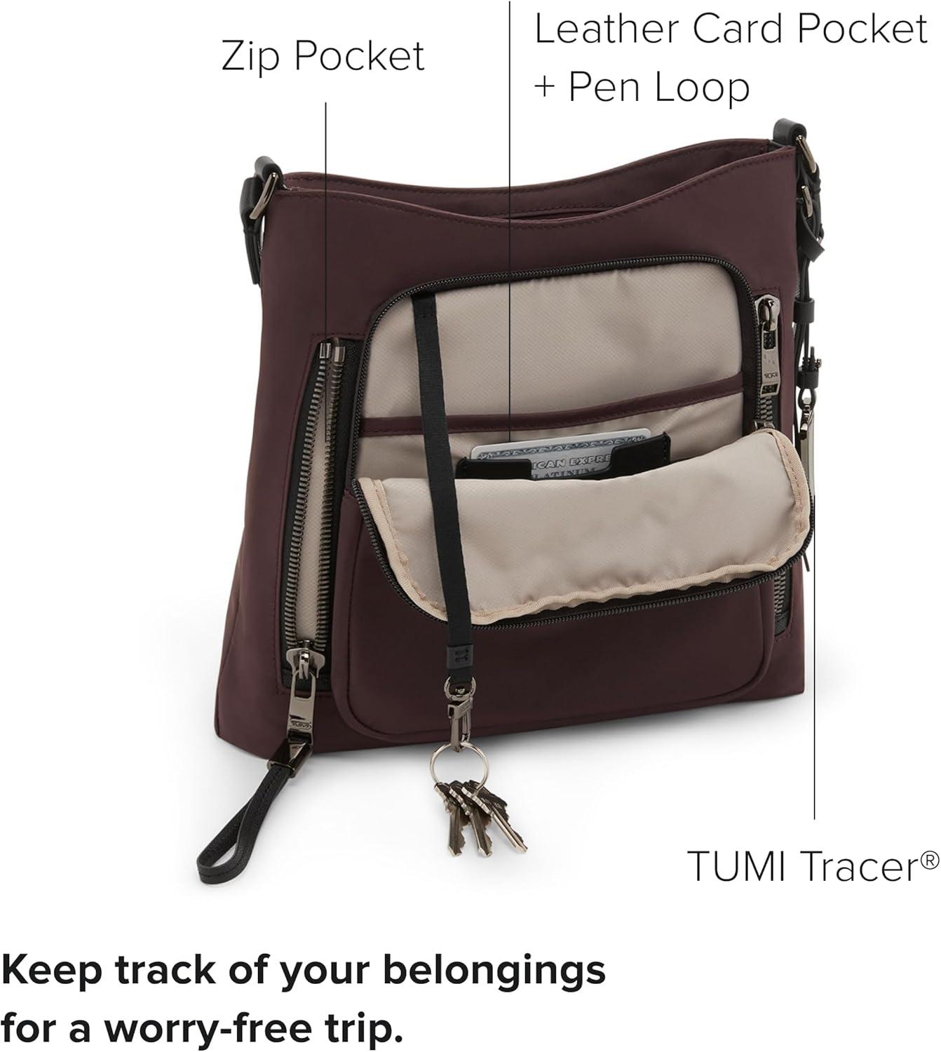 imageTUMI womens Tyler Crossbody Business Travel Bag Stain WaterResistant NylonDeep Plum