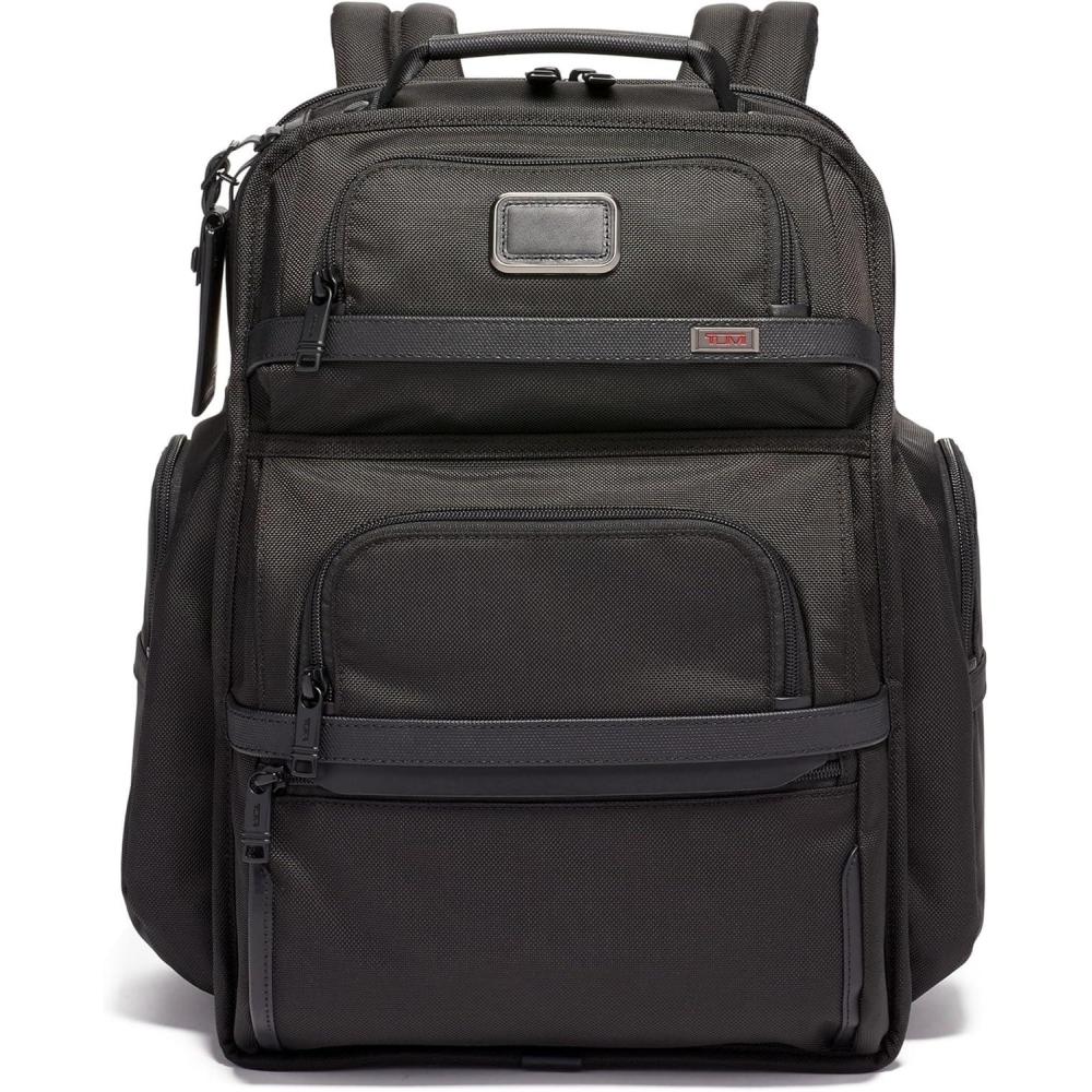 imageTUMI  Alpha Brief Pack  Mens and Womens Work and Travel Laptop Backpack with Padded Adjustable Strap  Fits Up to 15 Screen  BlackDark Black
