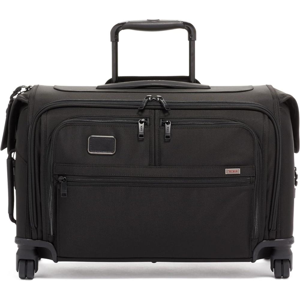 imageTUMI Alpha Garment 4 Wheeled CarryOn Garment Compartment Fits 6 Suits or Dresses Carry On Luggage for Travel BlackBlack