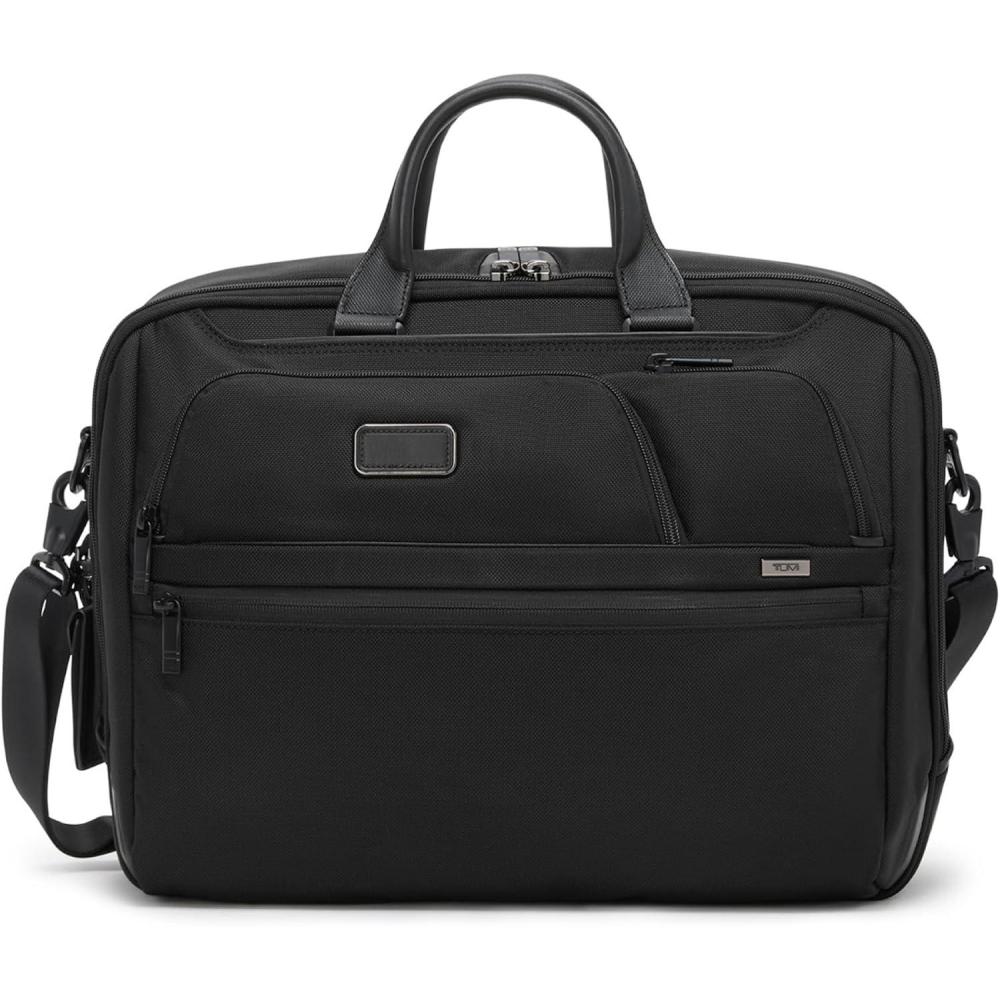 imageTUMI  Alpha Large 17 Laptop Briefcase  Professional Briefcase Commute or TravelPadded Compartment Fits Up to 17 ScreenBlack