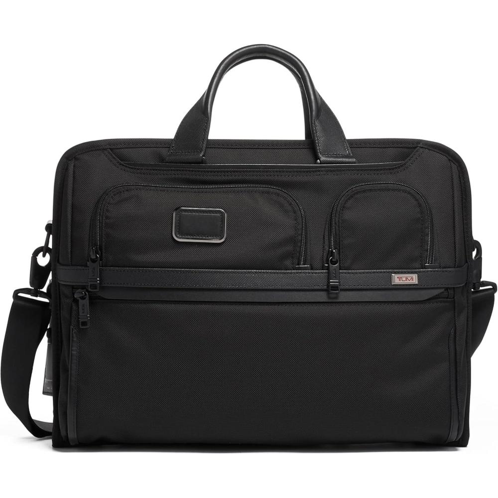 imageTUMI  Alpha Large 17 Laptop Briefcase  Professional Briefcase Commute or TravelPadded Compartment Fits Up to 17 ScreenDark Black