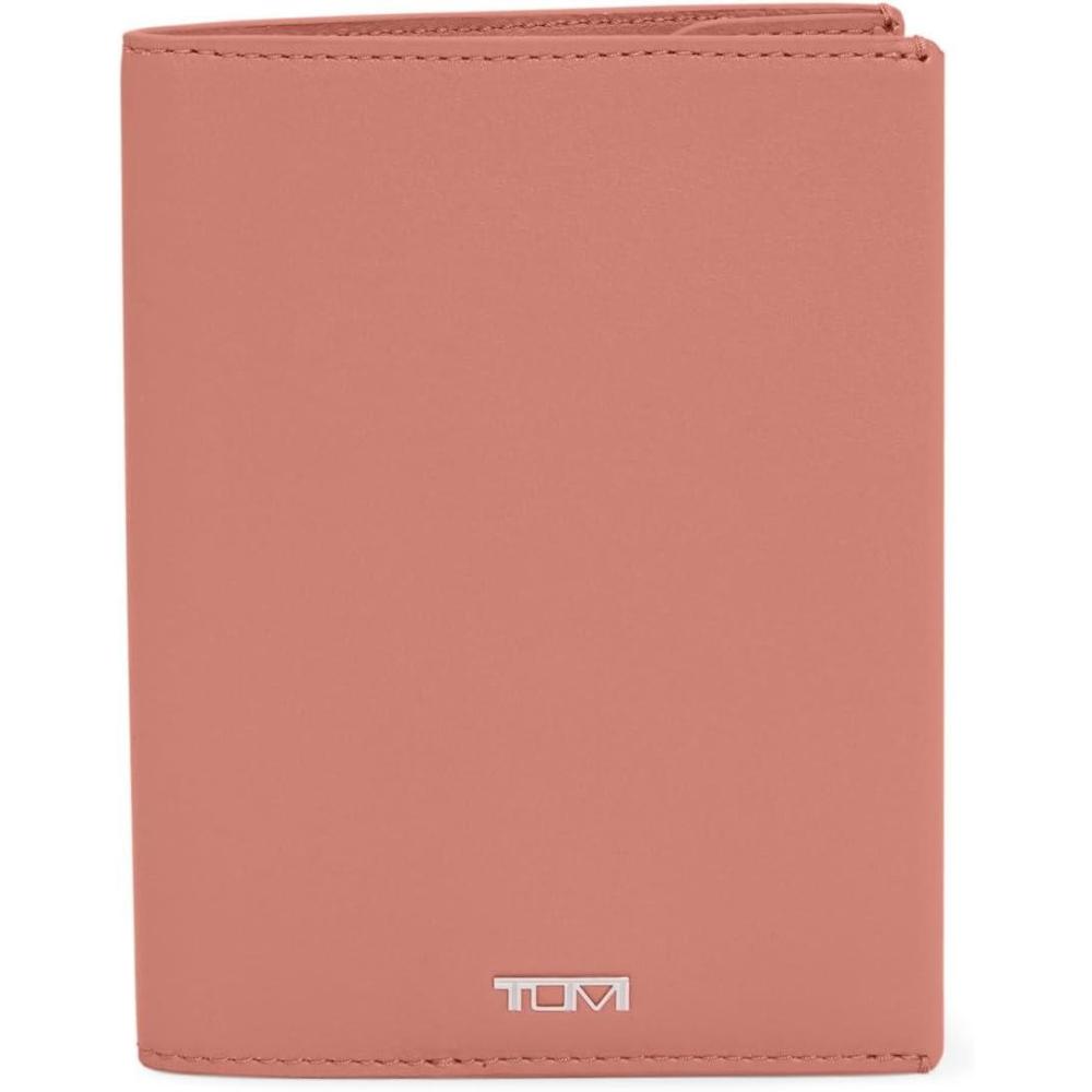 imageTUMI  Nassau Leather Passport Sleeve  Travel Card Holder and Organizer  Black EmbossedPINK CLAY