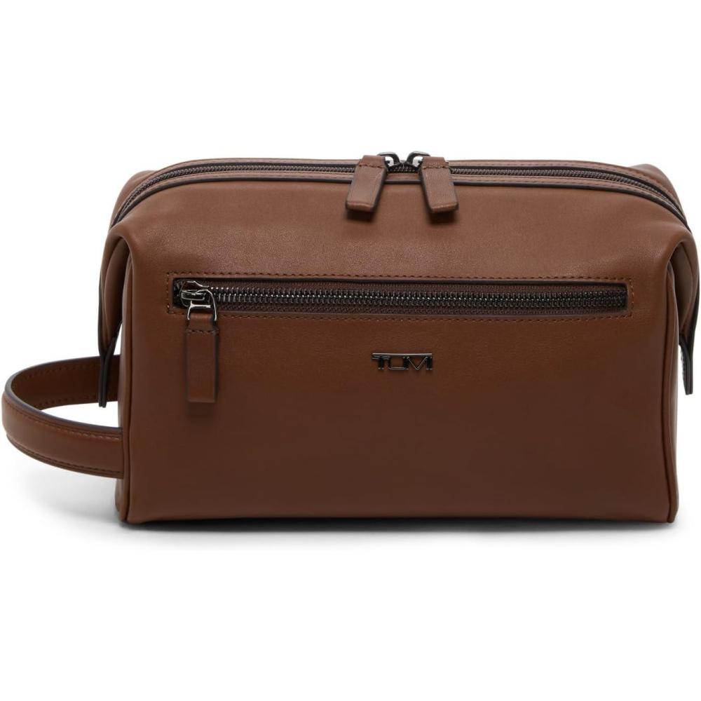 imageTUMI  Travel Accessories Dopp Kit  Mens Travel Essentials Framed Toiletry Bag  BlackCOGNAC