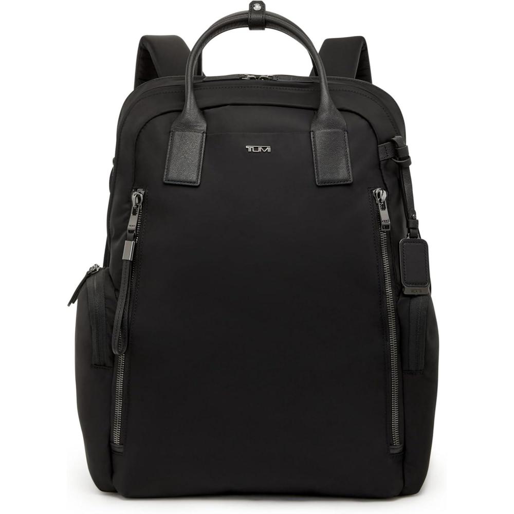 imageTUMI  Voyageur Atlanta Backpack  Travel Backpack for Women  For Business Commute  Holds Up to 17 Laptop  Black amp Gold HardwareBlackGunmetal