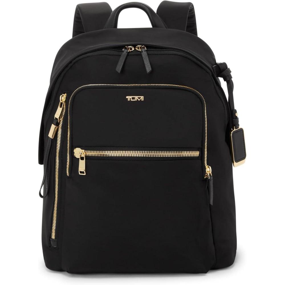 imageTUMI Voyageur Halsey Backpack Travel Backpack For Business Fashion Commute Holds Up to 14 Screens Black amp GoldBlack Gold Hardware