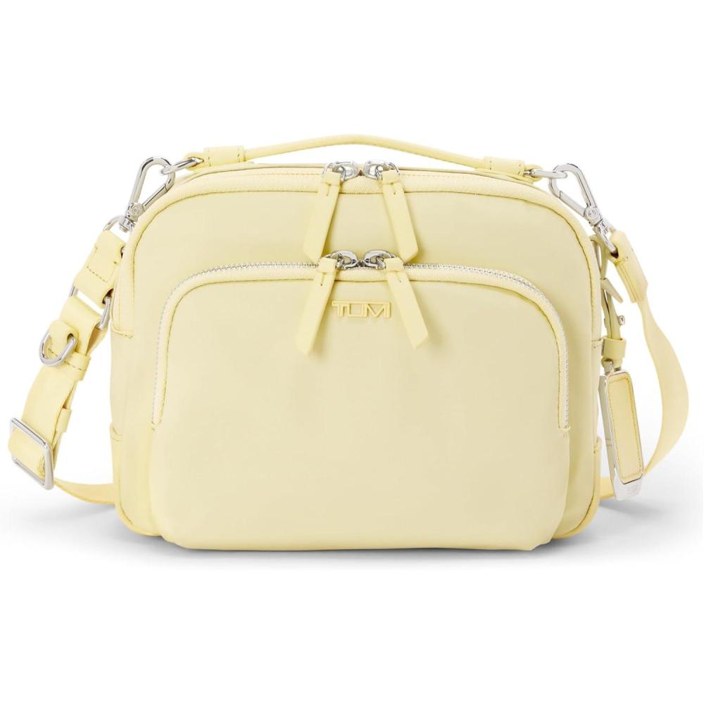 imageTUMI  Voyageur Teghan Crossbody  Womens Compact Everyday Purse with Leather TrimWashed Yellow