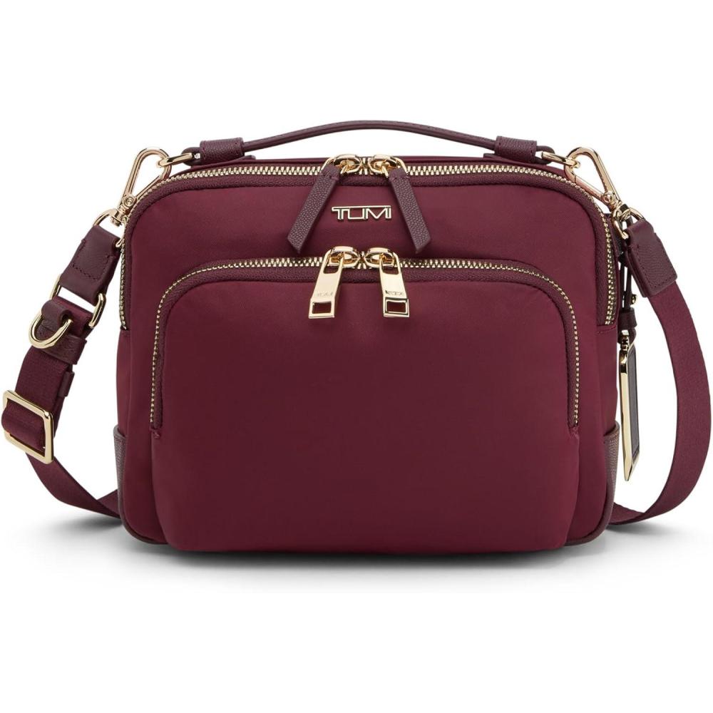 imageTUMI  Voyageur Teghan Crossbody  Womens Compact Everyday Purse with Leather TrimWine