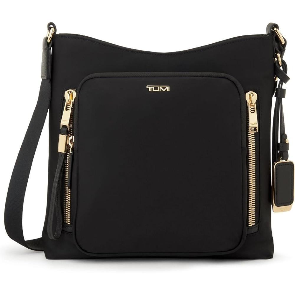 imageTUMI womens Tyler Crossbody  Business Travel Bag Stain WaterResistant NylonBlackGold