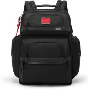 TUMI – Alpha Brief Pack – Men’s and Women’s Work and Travel Laptop Backpack with Padded Adjustable Strap – Fits Up to 15″ Screen – Black(Black/Red)