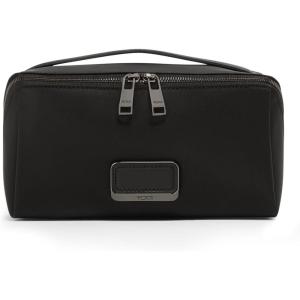 TUMI – Voyageur Dallas Cosmetic Bag – Lay-Flat Travel Makeup Organizer – Packable Travel Kit – Pink Clay(BLACK/GUNMETAL)