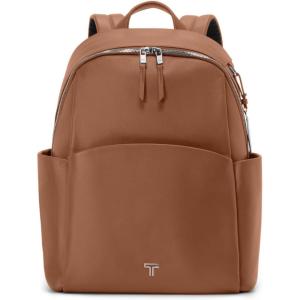 TUMI – Voyageur Raina Backpack – Women’s Premium Leather Backpack – Everyday Bag with Phone Pocket & Laptop Compartment – Sienna(Sienna)