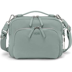 TUMI – Voyageur Teghan Crossbody – Women’s Compact Everyday Purse with Leather Trim(Thyme)