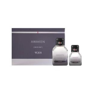 TUMI AWAKEN 08:00 GMT Gift Set – Refreshing Cologne for Men with Woody Fragrance Notes – 6.7 oz & 1.0 oz Eau de Parfum