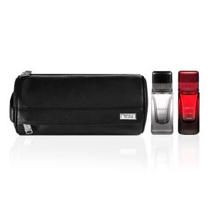 TUMI Dopp Kit Gift Set – Includes AWAKEN [08:00 GMT], KINETIC [-:- GMT] & Travel Toiletry Bag – .5 oz Eau de Parfum (Pack of 2)