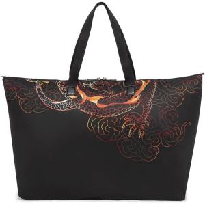 TUMI Just In Case Tote – Small Packable Travel Tote Bag for Women & Men – Carry Travel Accessories Easily(Dragon Print)