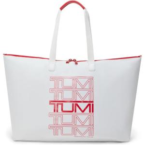 TUMI Just In Case Tote – Small Packable Travel Tote Bag for Women & Men – Carry Travel Accessories Easily(White/Red)