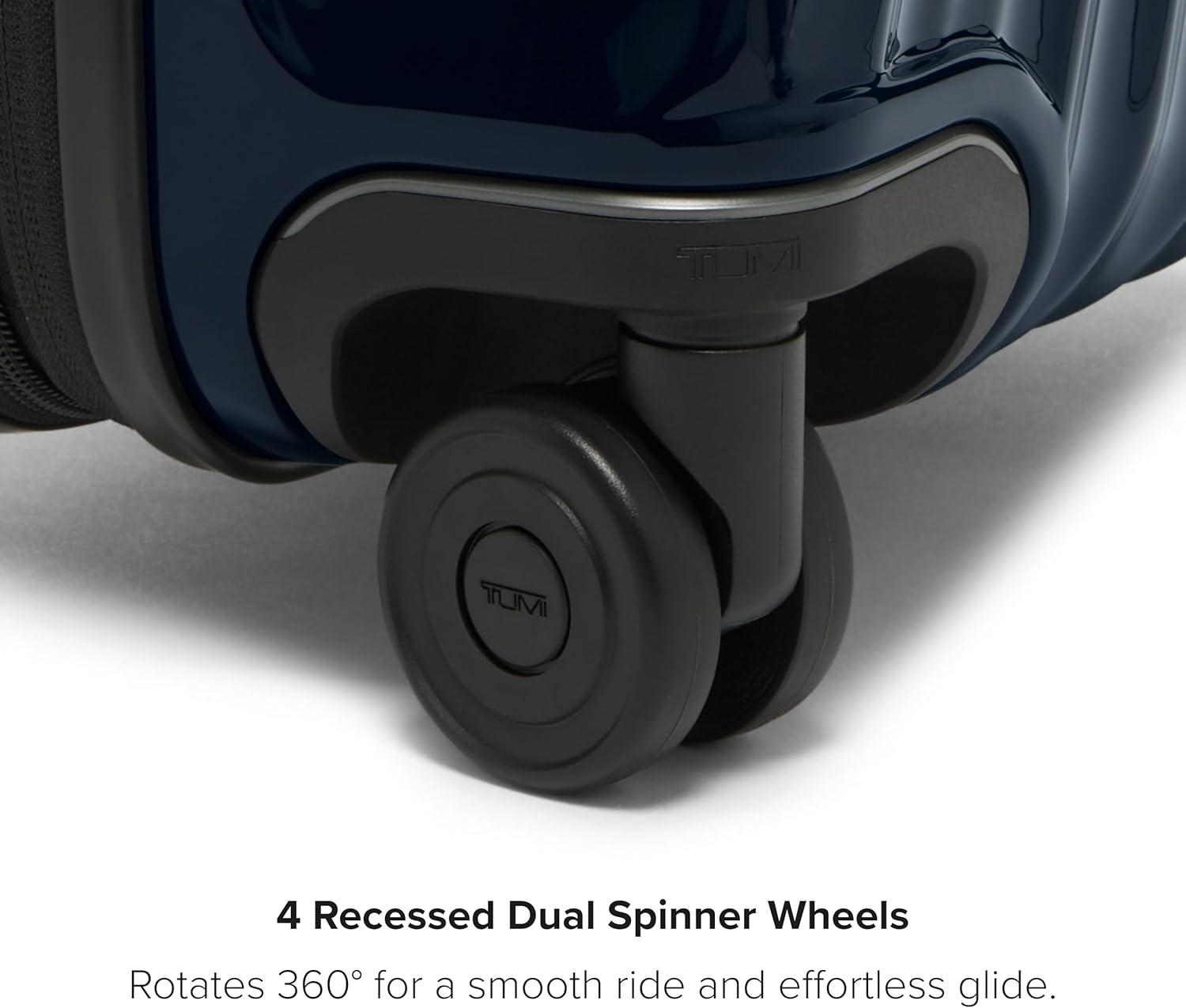 imageTUMI 19 Degree International Expandable 4 Wheeled CarryOn Hard Shell Suitcase 218 X 140 X 90 Matte Black TextureNavy