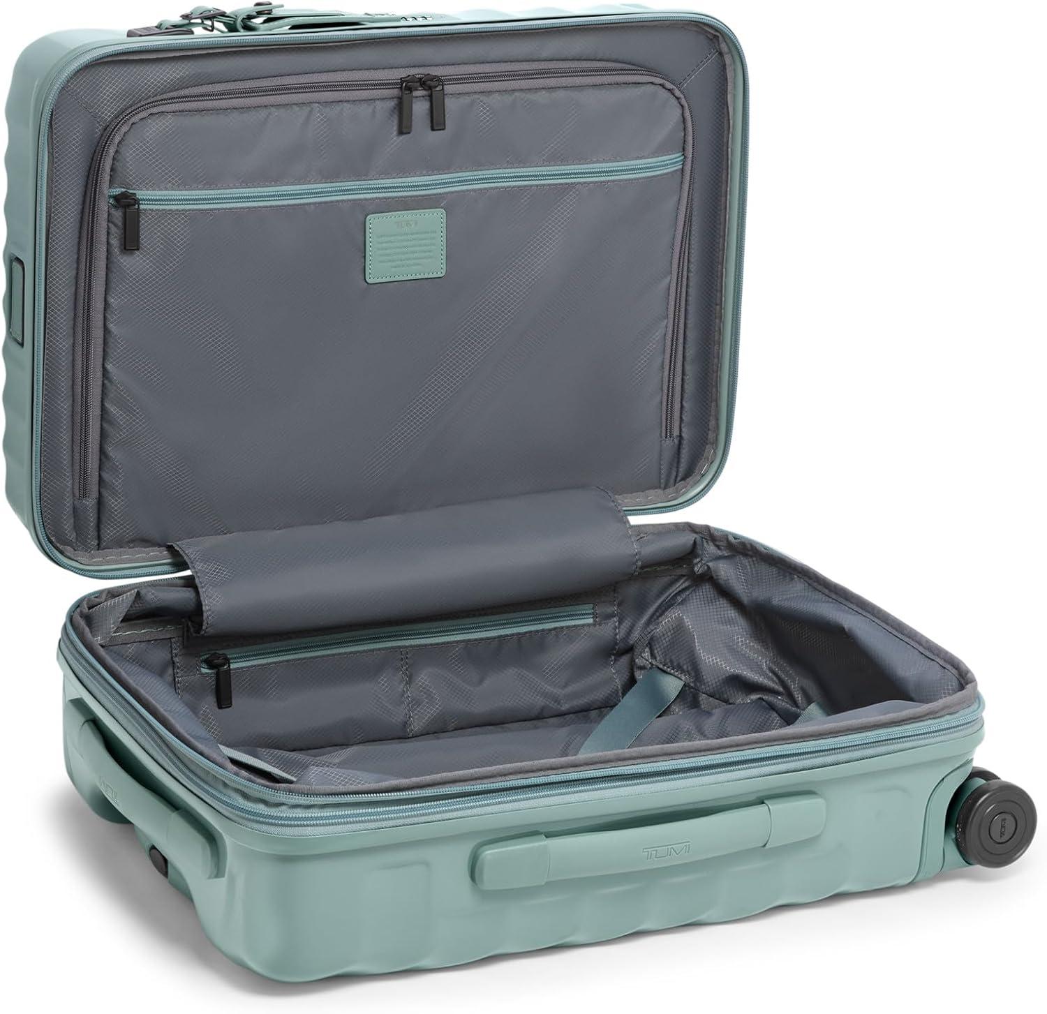 imageTUMI 19 Degree International Expandable 4 Wheeled CarryOn Hard Shell Suitcase 218 X 140 X 90 Matte Black TextureTHYME