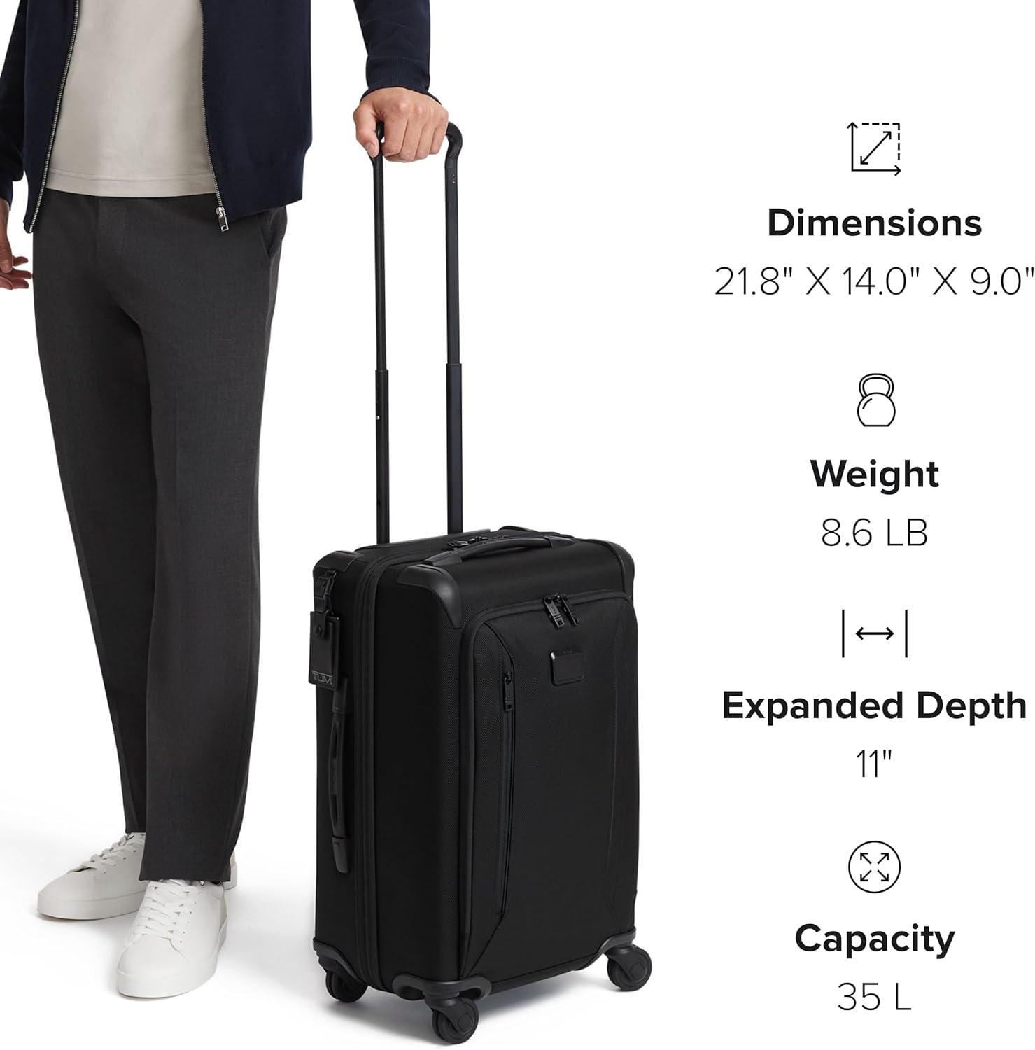 imageTUMI Aerotour 4 Wheel Expandable Luggage Mens and Womens Lightweight Business and Leisure Travel Suitcase 2175 Continental Expandable CarryOn BlackBlack