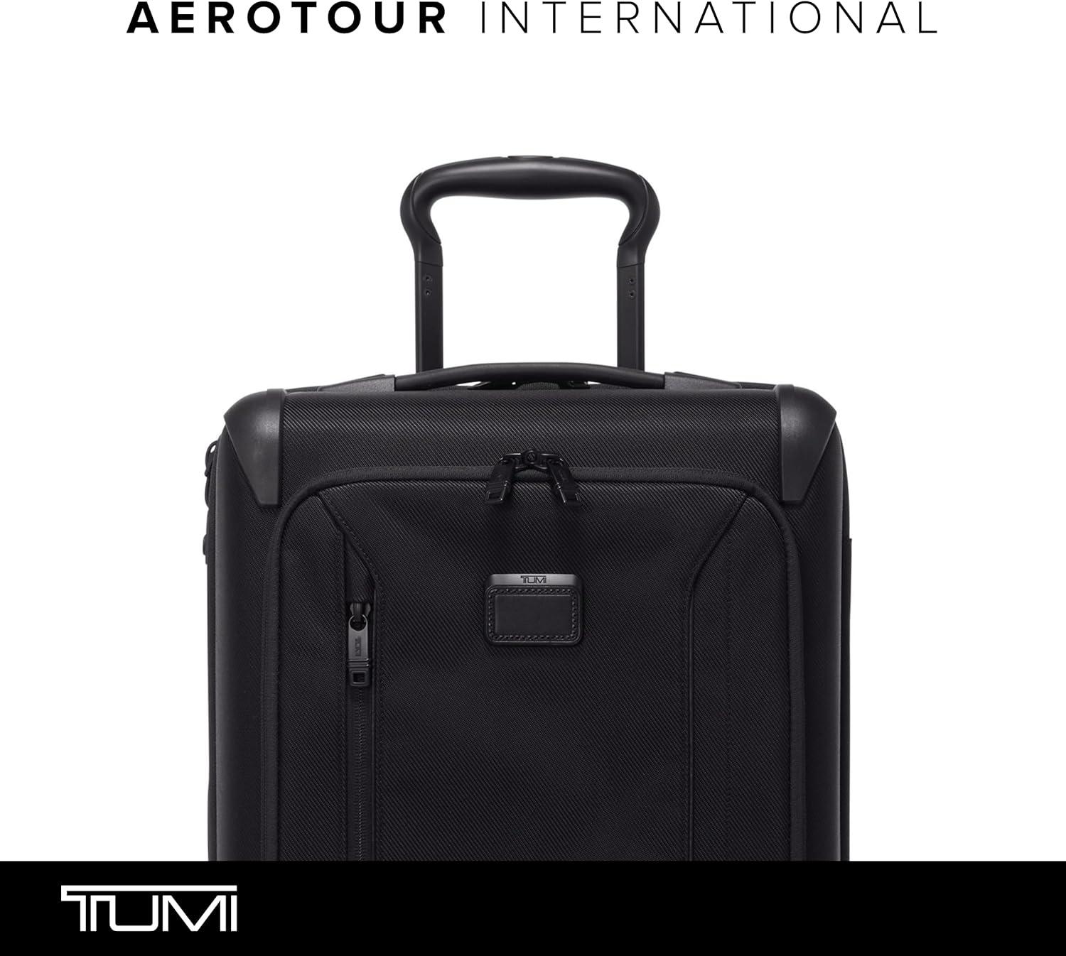 imageTUMI Aerotour 4 Wheel Expandable Luggage Mens and Womens Lightweight Business and Leisure Travel Suitcase 2175 Continental Expandable CarryOn BlackBlack