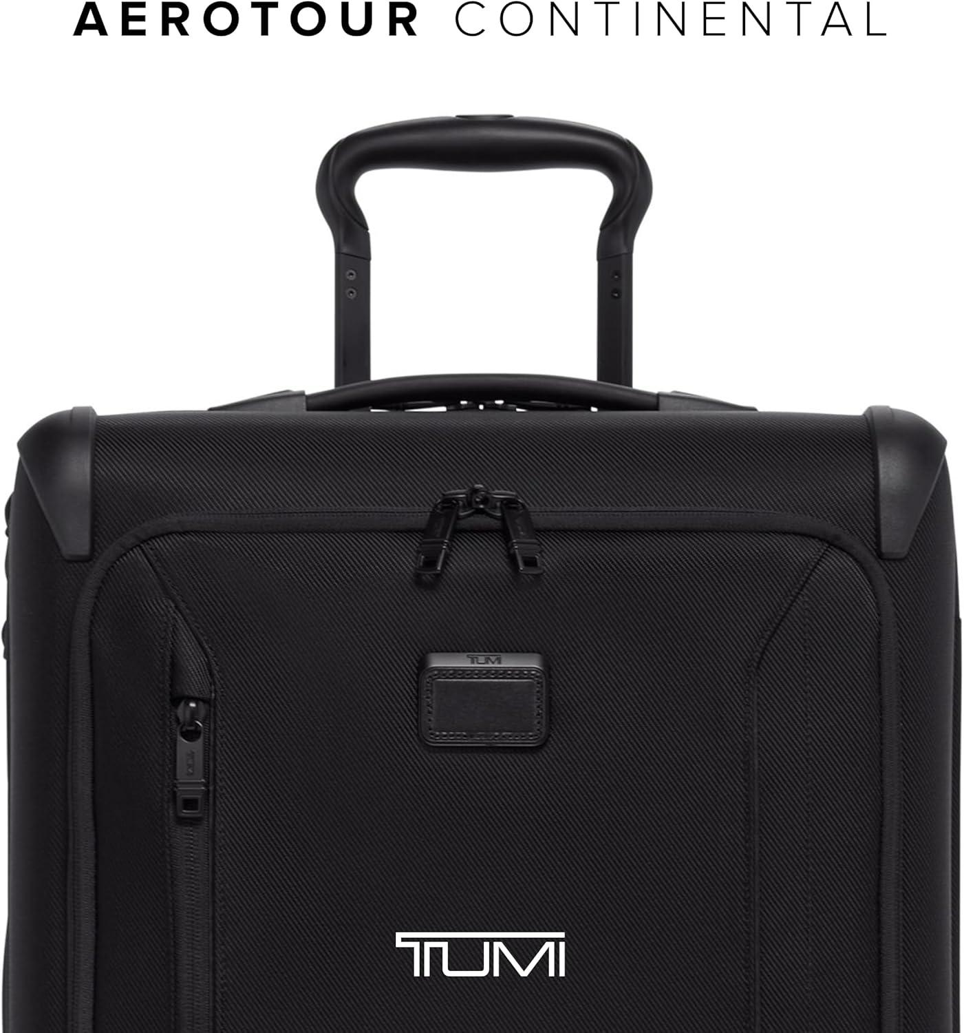 imageTUMI Aerotour 4 Wheel Expandable Luggage Mens and Womens Lightweight Business and Leisure Travel Suitcase 2175 Continental Expandable CarryOn BlackBlack