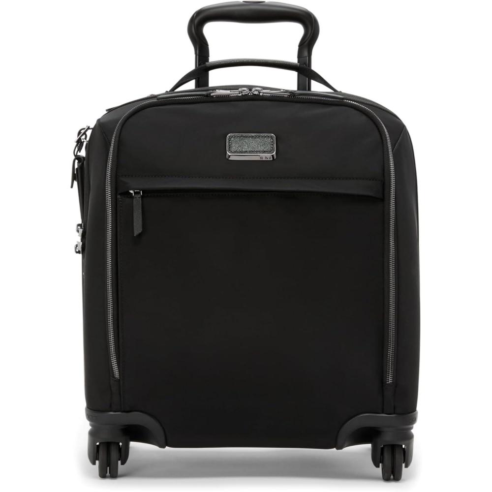 imageTUMI  Voyageur Leger 4 Wheeled Luggage  Womens Lightweight and Spacious Sleek Silhouette Durable Premium Suitcase  16 Compact CarryOn Black with Gold HardwareBLACKGUNMETAL