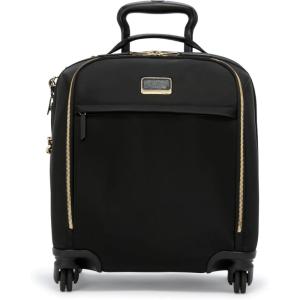 TUMI – Voyageur Leger 4 Wheeled Luggage – Women’s Lightweight and Spacious, Sleek Silhouette, Durable Premium Suitcase – 16″ Compact Carry-On, Black with Gold Hardware(BLACK/GOLD)
