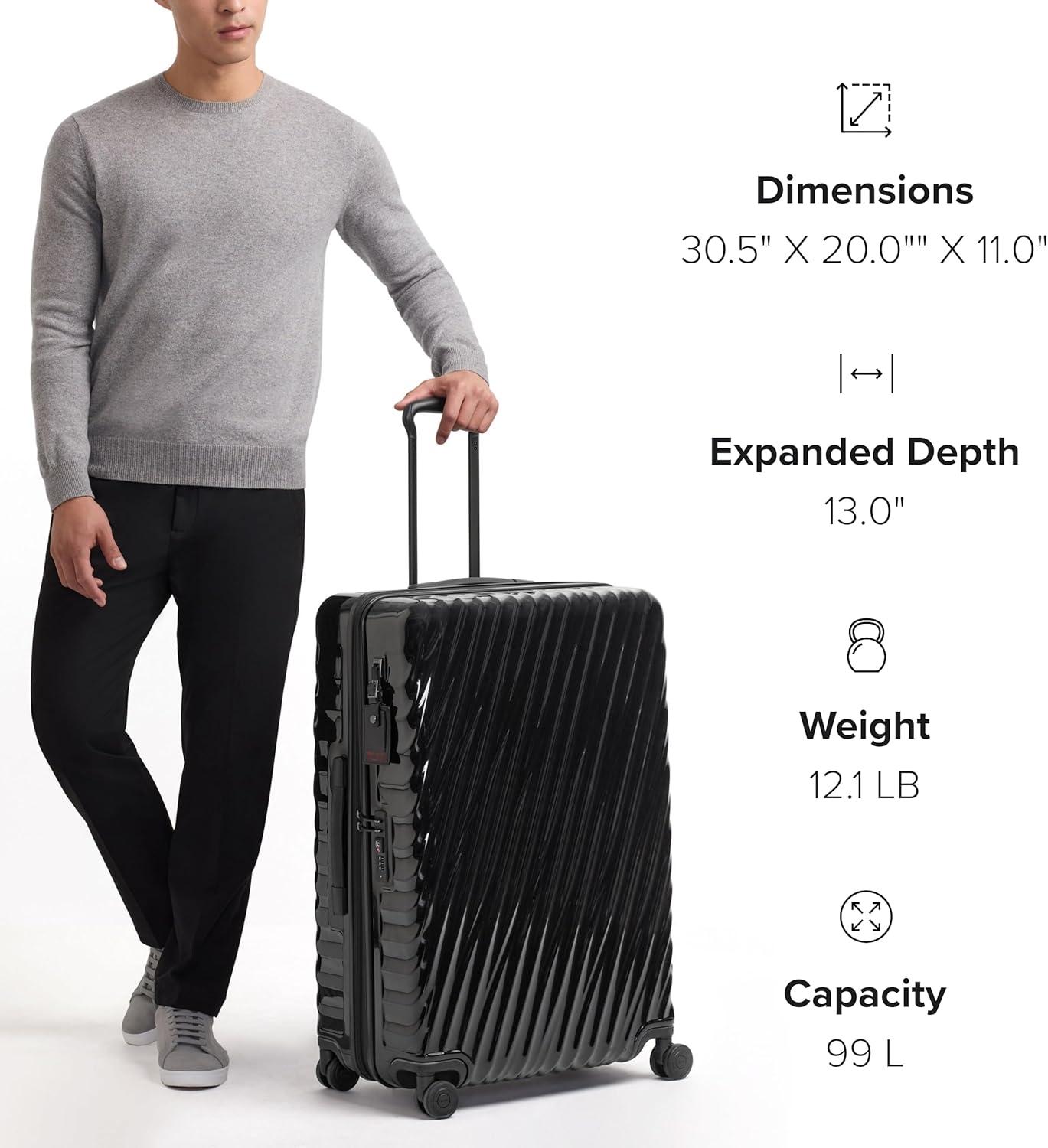 imageTUMI 19 Degree Extended Trip Expandable 4 Wheel Packing Case Durable Hard Shell Zipper Expansion Checked Bag Suitcase NavyNavy